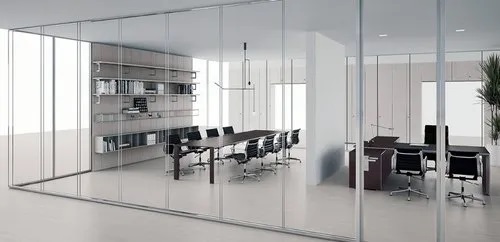 Plain Glass Partition, For Office
