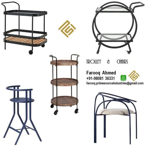 PSI Printed Metal Furniture Trolley Cart, Technics : Handmade