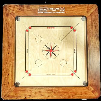 Wooden Wood Finished Siscaa Carrom Board, For Playing, Pattern : Printed