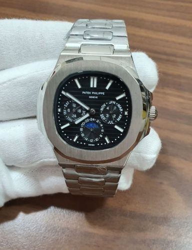 Patek Philippe Black Swiss Automatic Watch, Gender : Male