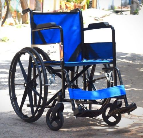 Metal Manual Polished Wheelchair, For Hospital Use, Weight Capacity : 50-100kg100-150kg