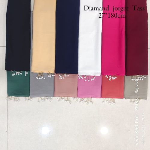 CHIFFON Diamond Georgette Plain Fabrics, Size : 70*180CM