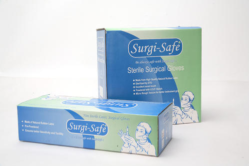 Surgi Safe Latex Sterile Surgical Gloves, Size : M