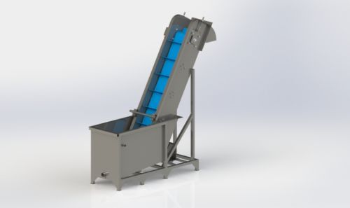 Motor Polished Stainless Steel PU Inclined Conveyor, Specialities : Vibration Free