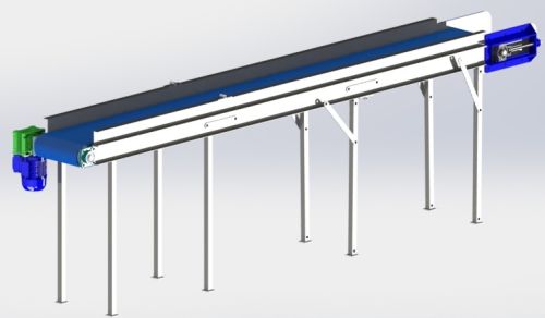 Polished Stainless Steel PU India Motor Sorting Conveyor, For Moving Goods, Moving Fruits
