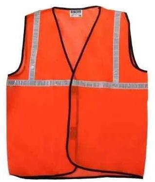 Velcro Sleeveless Polyester Windsor Reflective Jackets, For Industrial Use, Size : Free Size