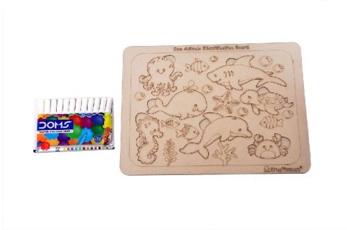 Sea Animals Identification Puzzle Board, Color : Brown
