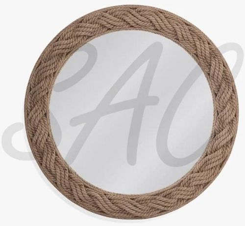 MDF Wood Polished Decorative Rope Wall Mirror, Edge Type : Round Edge