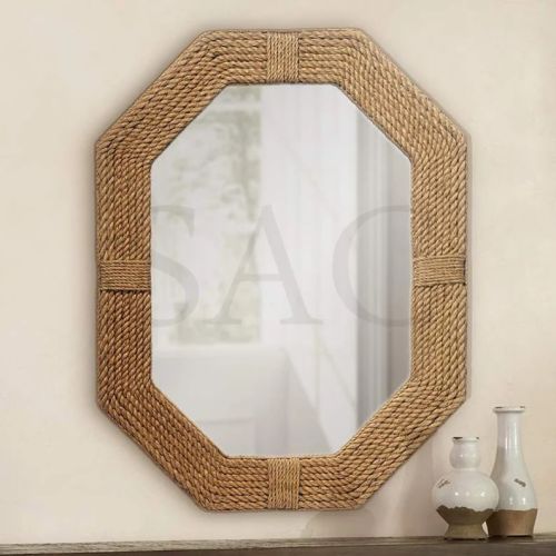 Polished Handmade Jute Wall Mirror, Specialities : Long Lasting, Easy To Fit, Attractive Look