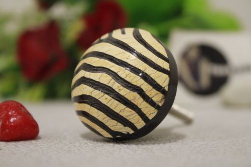 Round Zebra Pattern Antique Cabinet Knobs, For Furniture's Part, Length : 55x40cm