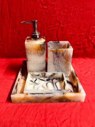 Set Of 4 Resin Bathroom Dispenser Accessory