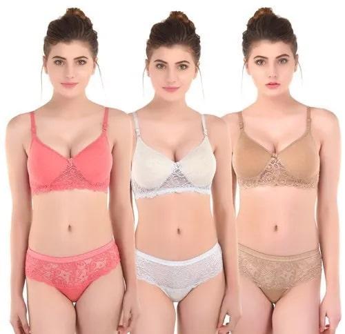 Plain Cotton Bra Panty Set