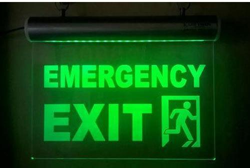 Emergency Exit Light Sign, For Airport Terminal, Hotels Restaurants, Offices, Shopping Malls