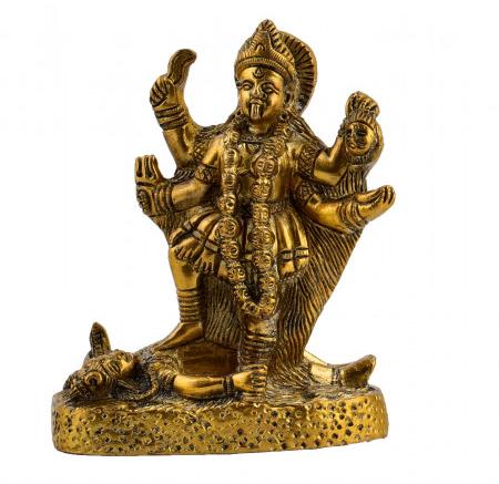 Brass Maa Kali On Shiva Statue