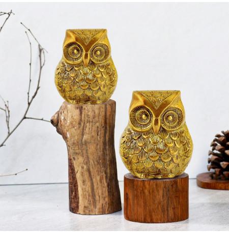 Brass Owl Statue