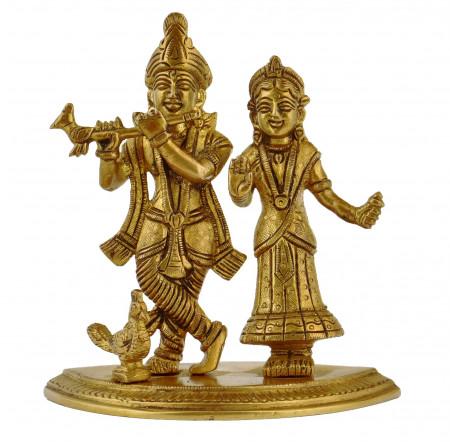 Brass Radha Krishna Statue, Weight : 860.00gram