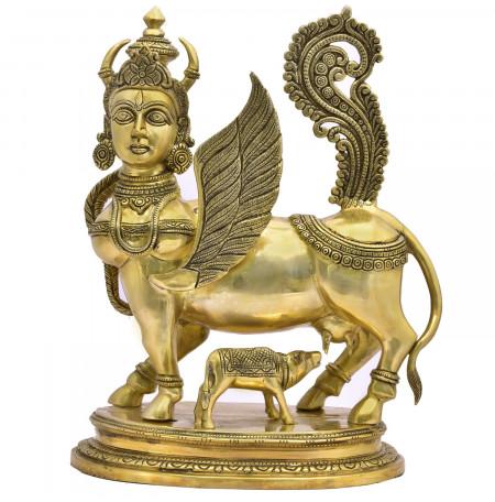 Brass Kamdhenu Cow God Statue