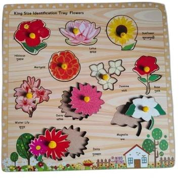 Kids Zone Rectangle Polished Wooden Identification Tray, For Play School, Pattern : Painted