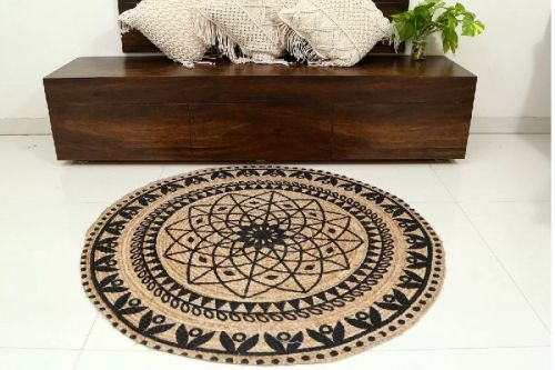 Rectangular Jute Printed Rugs, For Home, Hotel, Office, Size : 3x4feet, 4x5feet, 5x6feet