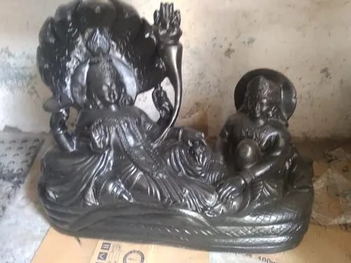 Black Marble Laxmi Vishnu Statue, For Temple