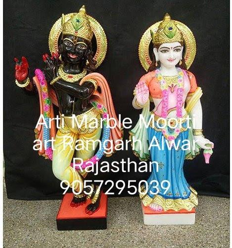 Black Marble Radha Krishna Statue