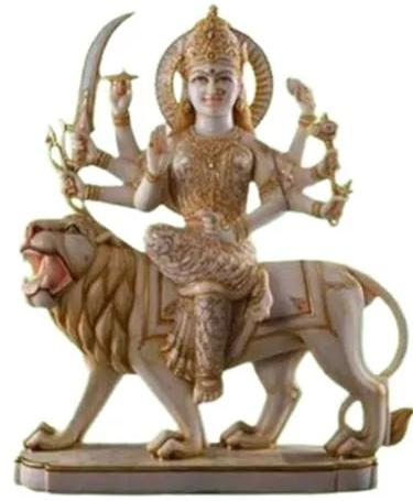 Golden Marble Durga Statue, For Worship