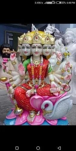 Marble Gayatri Mata Statue, For Temple, Size : 2 Feet