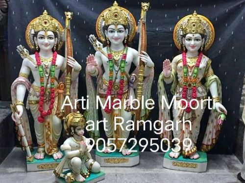 Painted Marble RAM Darbar Statue, For Home, Packaging Type : Carton Box, Thermocol Box