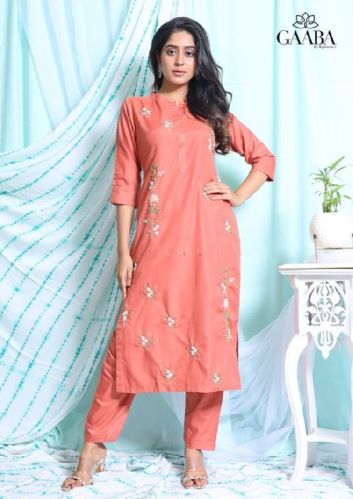 Gaaba Cotton Embellished Enigma Kurta Pant Set, Size : Small, Medium, Large, XL, XXL, XXXL