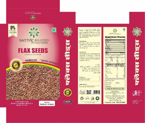 Sattvic Flax Seeds Roasted Namkeen, For Snacks, Packaging Size : 150g