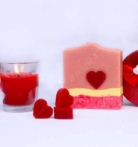 Jeveos Heart Verse Design Soap, Shape : Rectangle