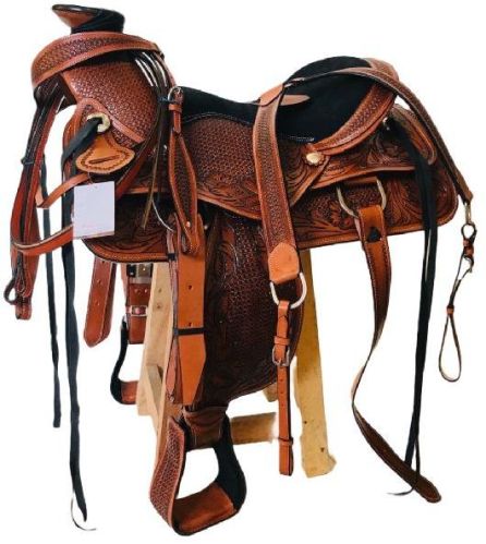 Leather Horse Western Big Horn Saddle, Size : 14x15Inch, 16x17Inch, 18x19Inch