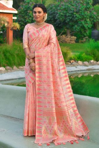 Unstitched Tussar Silk Saree, Pattern : Printed