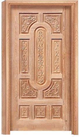 Polished Carved Wooden Door, Color : Brown