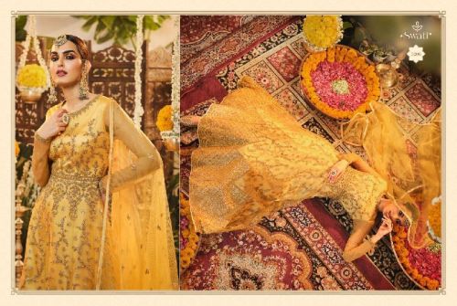 Net Embroidered Party Wear Gown, Length : 40 Inch