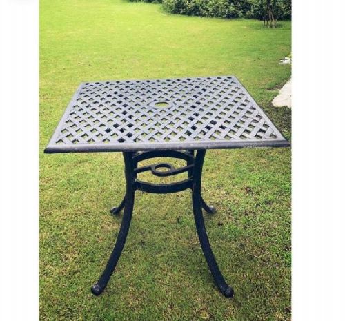 Cast Iron Square Garden Table, Color : Black