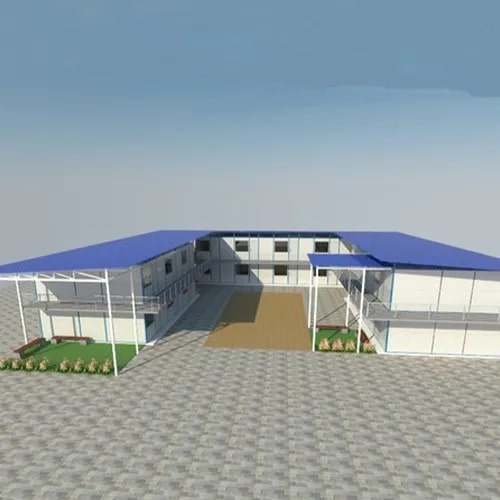 Rectangular Steel Polished Prefabricated School Buildings, Length : 50 Feet