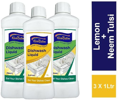 Kleanation Dishwash Liquid Gel 1+2 N Combo, Kitchen Grease Cleaner For All Utensils, Lemon & Neem