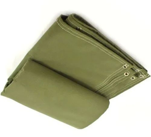 Olive Green Knitted Canvas Tarpaulin, For Building, Cargo Storage, Roof, Feature : Anti-Static, Waterproof