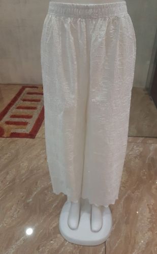 Half Chikankari Palazzo, Size : Small, Medium, Large, XL