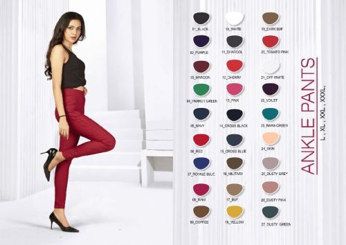 Plain Ladies Ankle Pants, Size : XL, XXL, XXXL