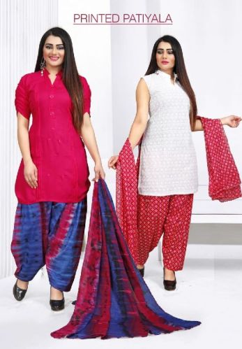 Chiffon Readymade Printed Patiala Salwar, Technics : Handloom