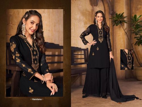 Vandana Readymade Sharara Suit With Dupatta, Feature : Embroidered