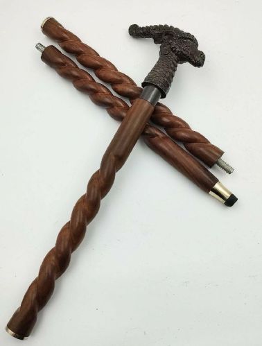 Antique Handmade Victorian Sitting Crow Walking Stick