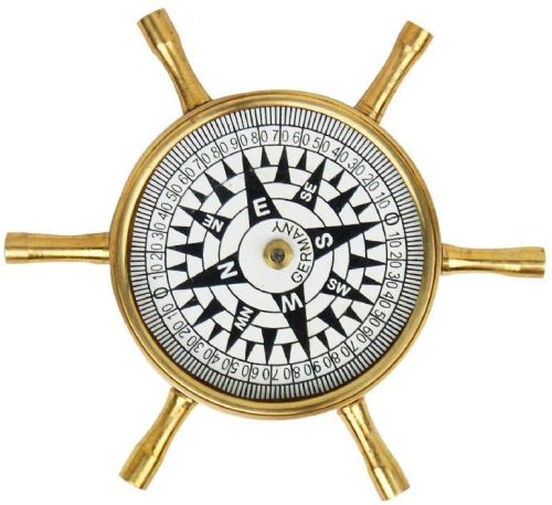 Brass Wheel Floating Dial Compass Maritime Collectible Nautical