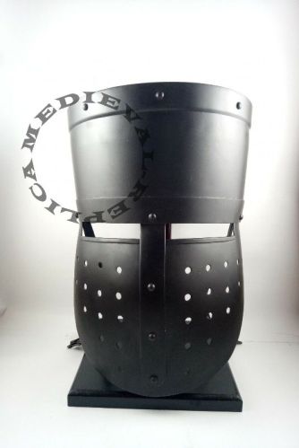 Medieval Crusader Knight Helm Helmet Black Antique Halloween Spa