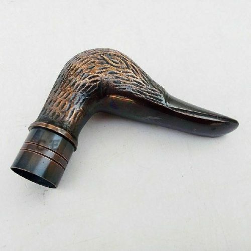 New Heavy Golden Brass Duck Shaft Walking Stick Cane Head Handle