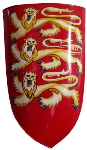 Scottish Rampant-Lion Medieval Knight Heater Shield, For Larp Role Play / Decorative, Size : 28
