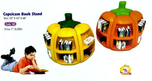 Plastic Polished Capsicum Book Stand, For Play School