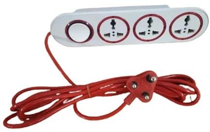 Rectangular PLS31 PVC Power Strip, For Home Appliances, Rated Voltage : 220V